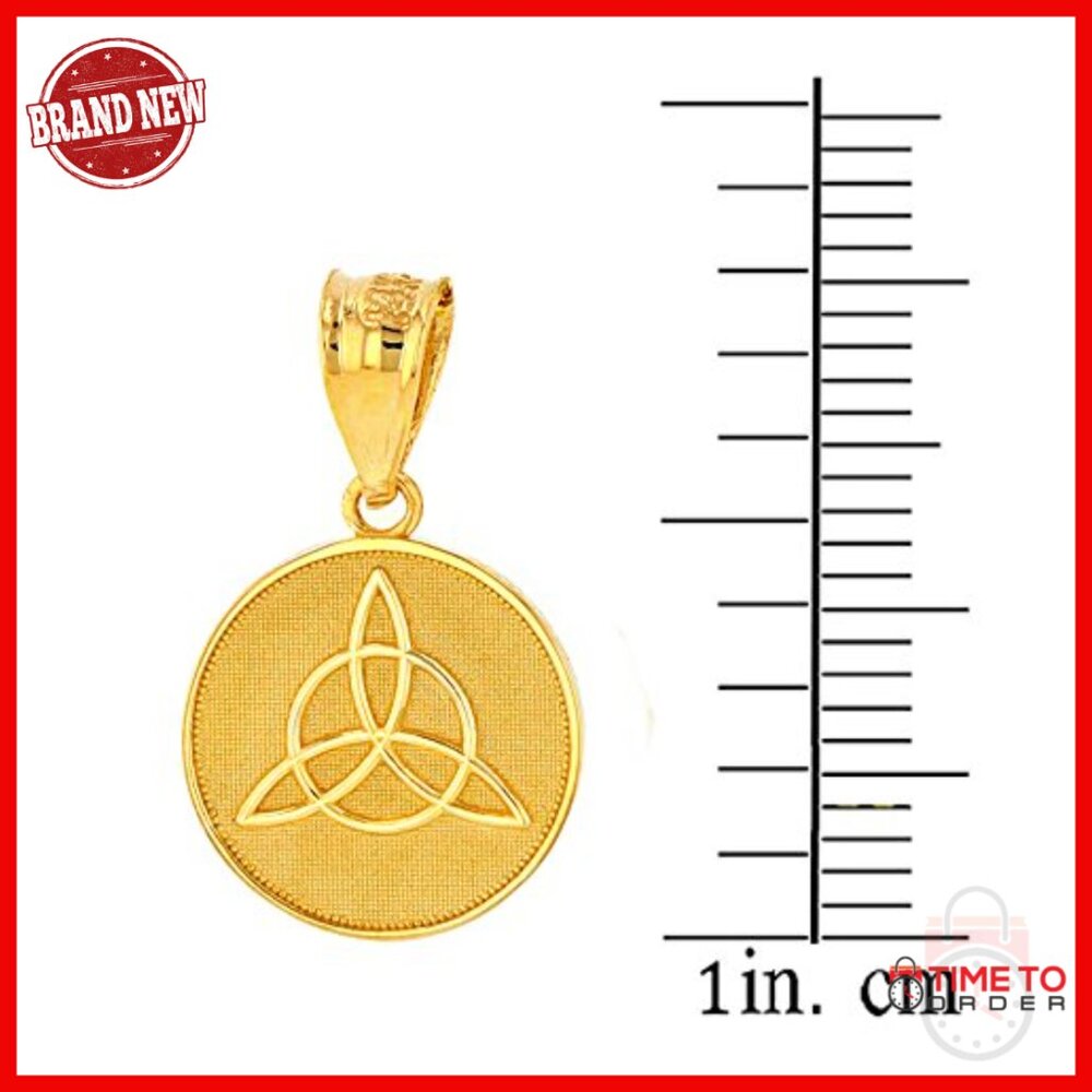 Solid Gold Celtic Trinity Knot Pendant Charm For … - image 2